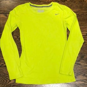 lime green nike dri fit shirt